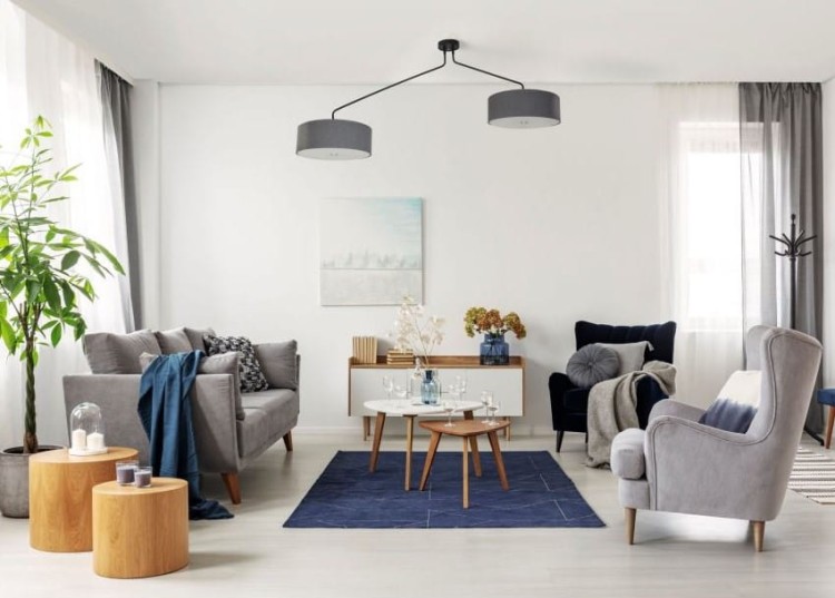 Lampa sufitowa wisząca Loft HAWK II GRAY 6541 NOWODVORSKI Lighting 6xE27 nowoczesna oświetleniowa zwis Industrialna żyrandol abażur tkanina szary metal Inspiracje Premium