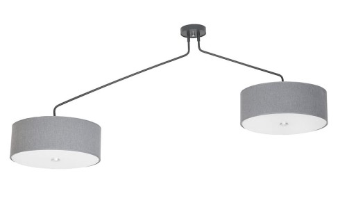 Lampa sufitowa wisząca Loft HAWK II GRAY 6541 NOWODVORSKI Lighting 6xE27 nowoczesna oświetleniowa zwis Industrialna żyrandol abażur tkanina szary metal Inspiracje Premium