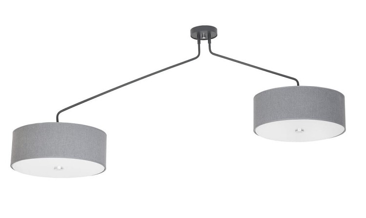 Lampa sufitowa wisząca Loft HAWK II GRAY 6541 NOWODVORSKI Lighting 6xE27 nowoczesna oświetleniowa zwis Industrialna żyrandol abażur tkanina szary metal Inspiracje Premium