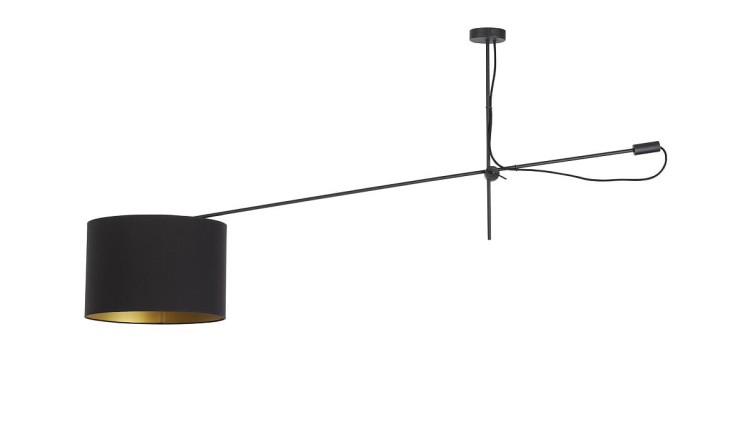 Lampa sufitowa wisząca Loft VIPER I BLACK 6641 NOWODVORSKI Lighting E27 nowoczesna oświetleniowa zwis Industrialna żyrandol abażur tkanina czarno - złota metal Inspiracje Premium