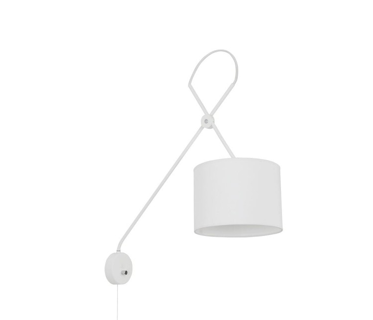 Lampa ścienna kinkiet Loft VIPER I WHITE 6512 NOWODVORSKI Lighting E14 nowoczesna oświetleniowa Industrialna abażur tkanina biały metal Inspiracje Premium