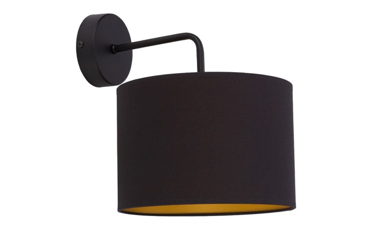Lampa ścienna kinkiet Loft ALICE GOLD I B 9084 NOWODVORSKI Lighting E27 nowoczesna oświetleniowa Industrialna abażur tkanina czarno-złoty czarny złoty metal Inspiracje Premium
