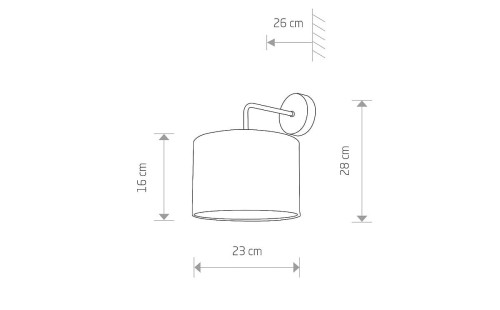 Lampa ścienna kinkiet Loft ALICE GOLD I B 9084 NOWODVORSKI Lighting E27 nowoczesna oświetleniowa Industrialna abażur tkanina czarno-złoty czarny złoty metal Inspiracje Premium