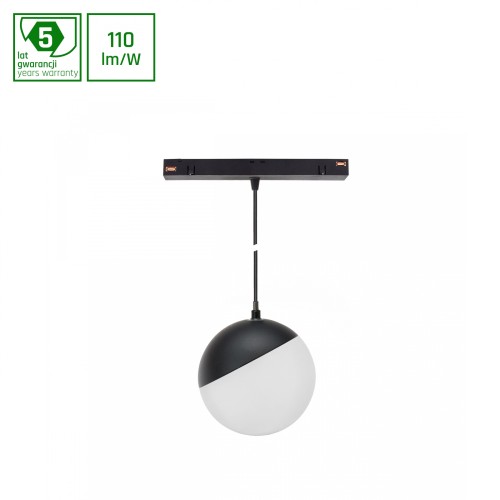 SYSTEM SHIFT - GLOBE P Oprawa kula zwis na szynoprzewód 100 (850mm kabel) 5W 165st czarna 5 Lat Gwarancji 2 F WLD+40001_2F WOJNAROWSKI Lighting