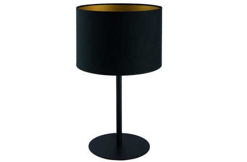 Lampa stojąca nocna Loft ALICE GOLD I B 9091 NOWODVORSKI Lighting E27 nowoczesna stołowa oświetleniowa Industrialna abażur tkanina czarno-złoty czarna złota metal Inspiracje Premium