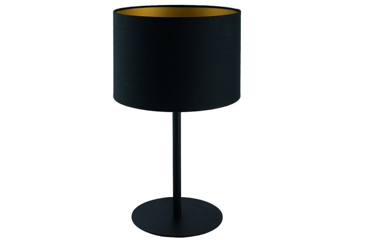 Lampa stojąca nocna Loft ALICE GOLD I B 9091 NOWODVORSKI Lighting E27 nowoczesna stołowa oświetleniowa Industrialna abażur tkanina czarno-złoty czarna złota metal Inspiracje Premium