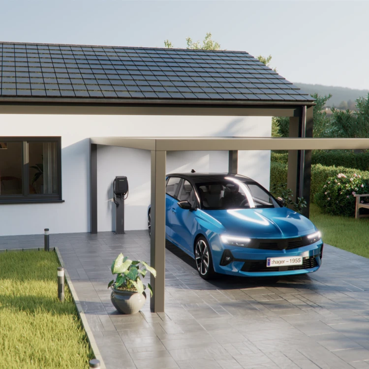 EVCS Stacja ładowania witty one 1x11kW 3f RFID Bluetooth z kablem 6,5m T2 XVR111C Hager do samochodu elektrycznego stacjonarna 3-fazowa dla pojazdów aut samochodów elektrycznych montaż ścienny lub na stojaku
