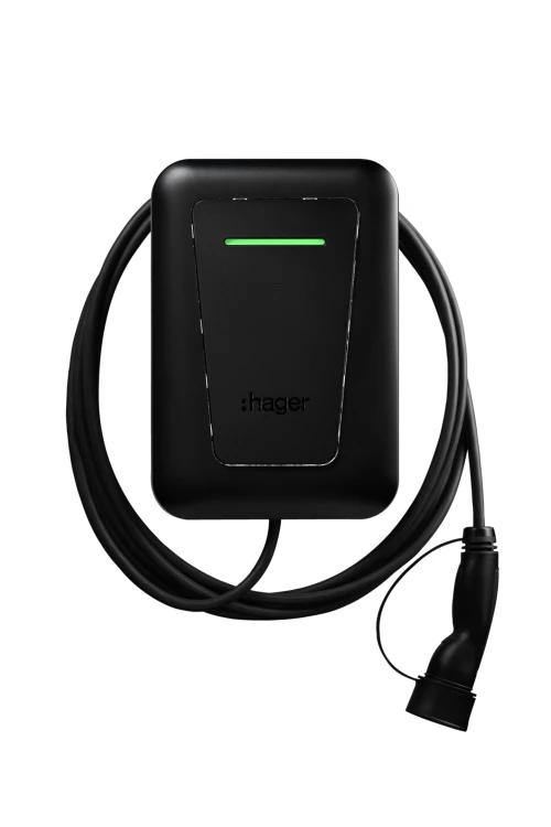EVCS Stacja ładowania witty one 1x11kW 3f RFID Bluetooth z kablem 6,5m T2 XVR111C Hager do samochodu elektrycznego stacjonarna 3-fazowa dla pojazdów aut samochodów elektrycznych montaż ścienny lub na stojaku