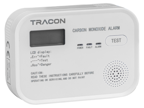 Czujnik tlenku węgla (CO) 4,5 VDC (3×1,5V AA), >85 dB CO218A Tracon Electric