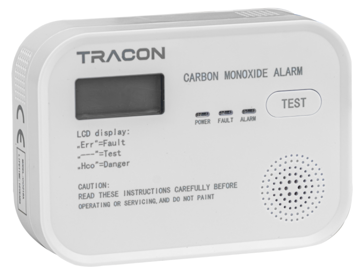 Czujnik tlenku węgla (CO) 4,5 VDC (3×1,5V AA), >85 dB CO218A Tracon Electric
