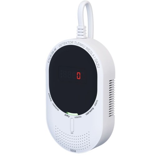 Detektor tlenku węgla i gazu CTLG-09-W F&F czujnik czadu z wbudowanym modułem Wi-Fi i integracją z Tuya Smart