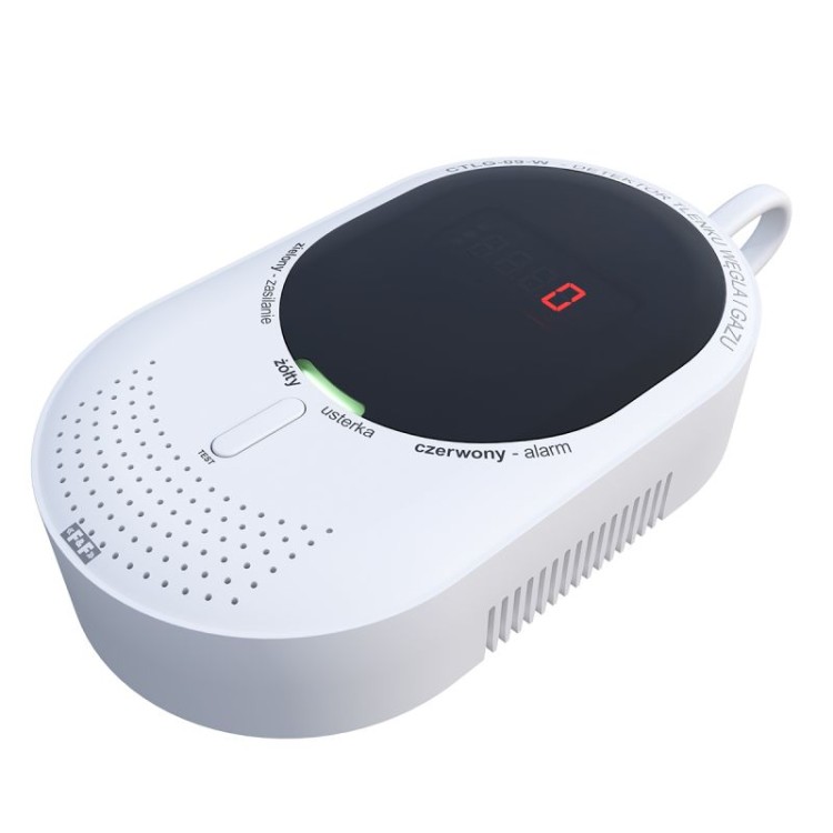 Detektor tlenku węgla i gazu CTLG-09-W F&F czujnik czadu z wbudowanym modułem Wi-Fi i integracją z Tuya Smart