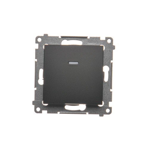Łącznik jednobiegunowy z podświetleniem LED Simon 54 DW1AL.01/49 Kontakt-Simon czarny mat