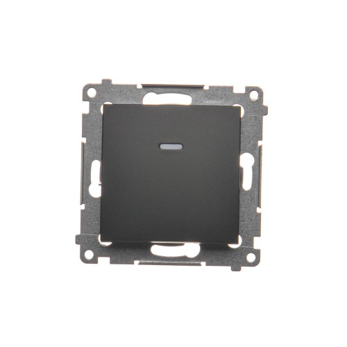 Łącznik jednobiegunowy z podświetleniem LED Simon 54 DW1AL.01/49 Kontakt-Simon czarny mat
