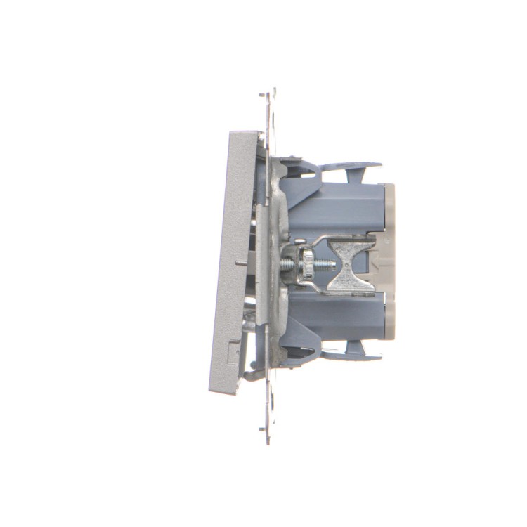 Przycisk pojedynczy rozwierny bez piktogramu Simon 55 TPR1.01/143 Kontakt-Simon aluminium mat