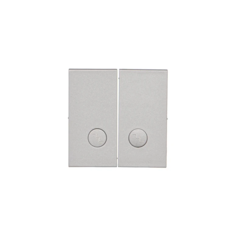 Klawisz podwójny do łączników i przycisków Simon 55 TKW6/2L2/143 Kontakt-Simon aluminium mat