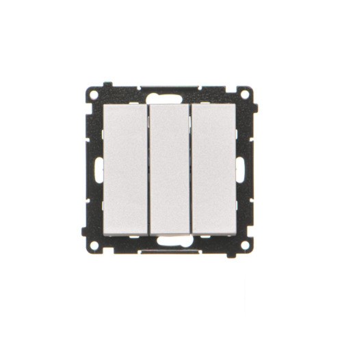 Przycisk potrójny zwierny z podświetleniem Simon 55 TP31L.01/143 Kontakt-Simon aluminium mat