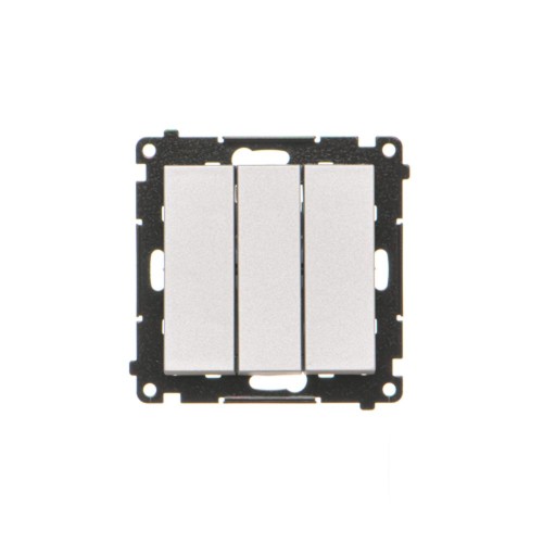 Przycisk potrójny zwierny z podświetleniem Simon 55 TP31L.01/143 Kontakt-Simon aluminium mat
