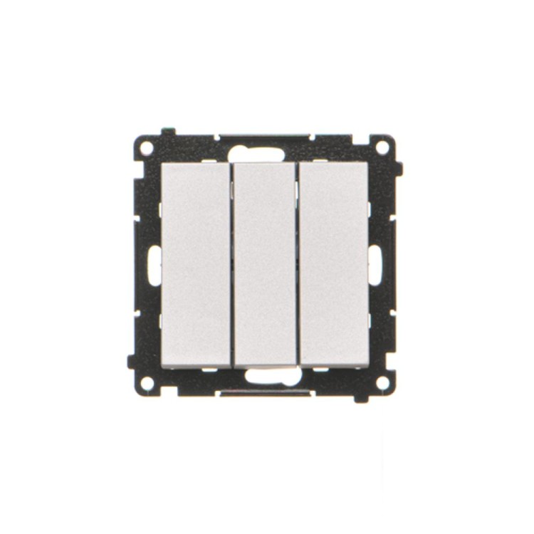 Przycisk potrójny zwierny z podświetleniem Simon 55 TP31L.01/143 Kontakt-Simon aluminium mat