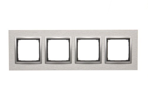 Ramka 4- krotna metalowa Simon 54 Nature DRN4/77 Kontakt-Simon Inox klasyczny