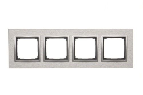 Ramka 4- krotna metalowa Simon 54 Nature DRN4/77 Kontakt-Simon Inox klasyczny