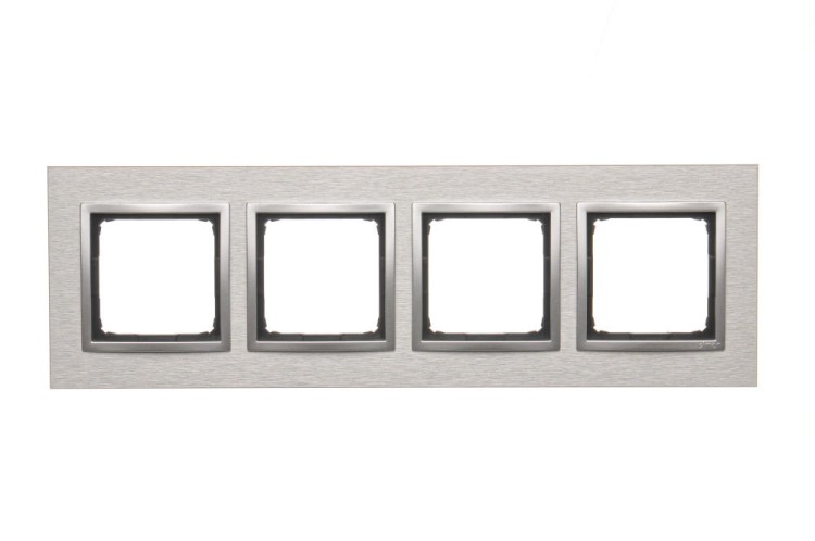 Ramka 4- krotna metalowa Simon 54 Nature DRN4/77 Kontakt-Simon Inox klasyczny