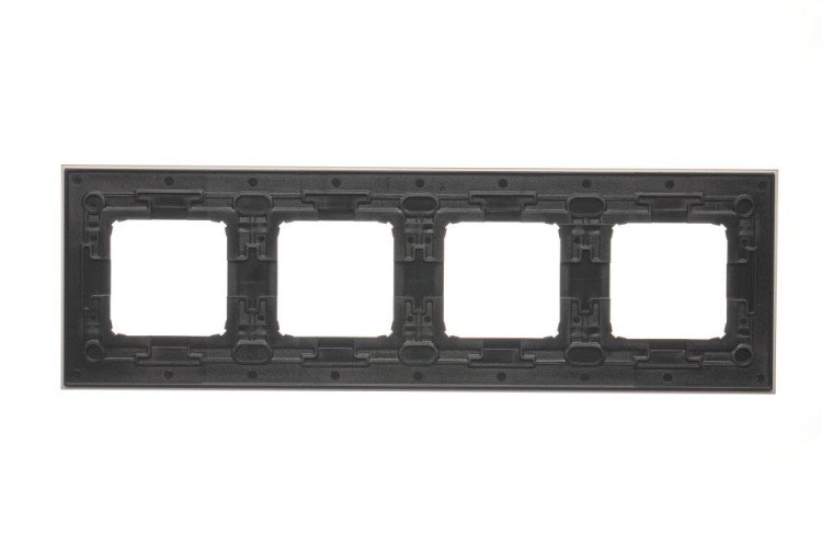 Ramka 4- krotna metalowa Simon 54 Nature DRN4/77 Kontakt-Simon Inox klasyczny