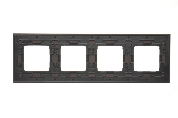 Ramka 4- krotna drewniana Simon 54 Nature DRN4/85 Kontakt-Simon złote wenge