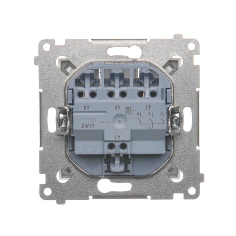 Łącznik potrójny Simon 54 DW31.01/43 Kontakt-Simon srebrny mat, metalizowany