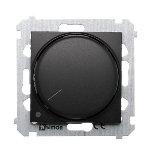 Ściemniacz do LED ściemnialnych, obrotowy, dwubiegunowy Simon 54 DS9L2.01/49 Kontakt-Simon czarny mat