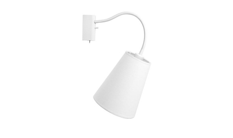 Lampa ścienna kinkiet regulowana Loft FLEX SHADE WHITE I KINKIET 9764 NOWODVORSKI Lighting E27 nowoczesna oświetleniowa Industrialna z wyłącznikiem abażur tkanina biała biały metal giętka elastyczna Inspiracje Premium - Outlet