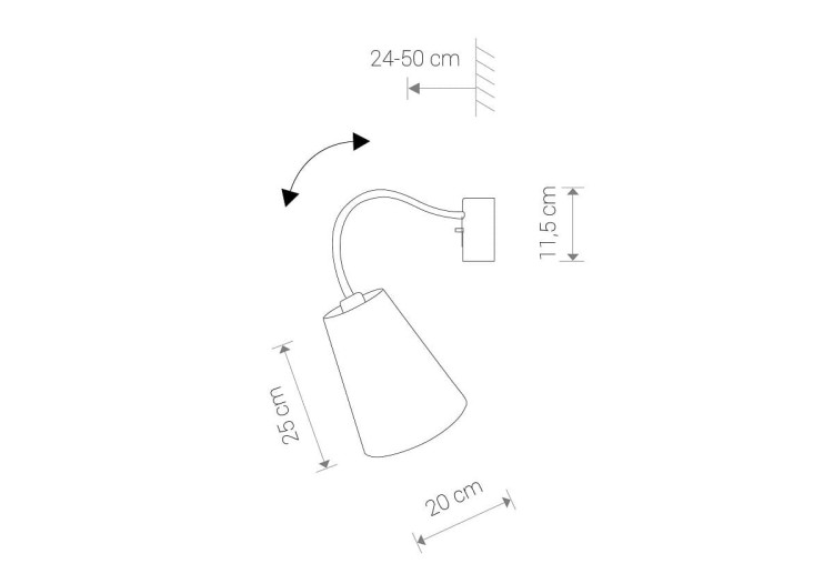 Lampa ścienna kinkiet regulowana Loft FLEX SHADE WHITE I KINKIET 9764 NOWODVORSKI Lighting E27 nowoczesna oświetleniowa Industrialna z wyłącznikiem abażur tkanina biała biały metal giętka elastyczna Inspiracje Premium - Outlet