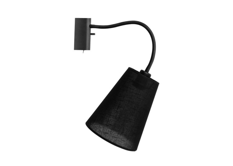 Lampa ścienna kinkiet regulowana Loft FLEX SHADE BLACK I KINKIET 9758 NOWODVORSKI Lighting E27 nowoczesna oświetleniowa Industrialna z wyłącznikiem abażur tkanina czarna metal giętka elastyczna Inspiracje Premium