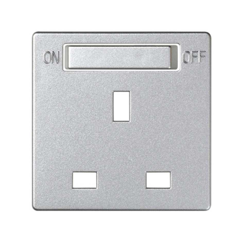 Pokrywa do gniazda w standardzie brytyjskim z wyłącznikiem Simon 82 8200046-093 Kontakt-Simon aluminium