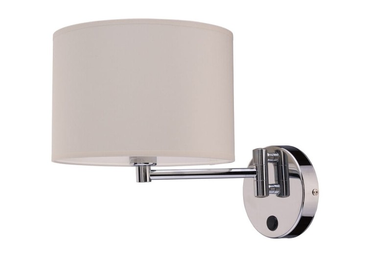 Lampa ścienna kinkiet Loft HOTEL ECRU I KINKIET B 8980 NOWODVORSKI Lighting 2xE27 nowoczesna lampa oświetleniowa z włącznikiem regulowany Industrialna abażur tkanina ecru metal idealna do hotelu Inspiracje Premium