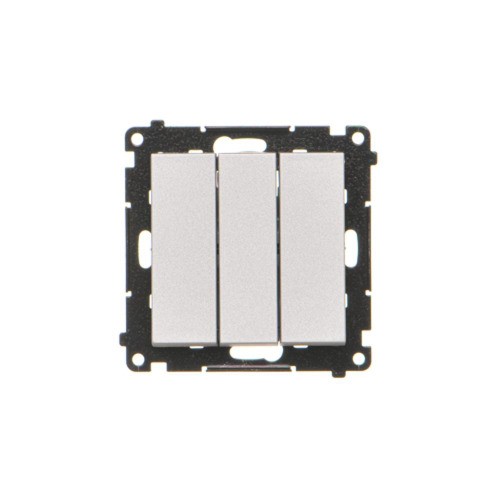 Przycisk potrójny zwierny Simon 55 TP31.01/143 Kontakt-Simon aluminium mat