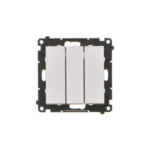 Przycisk potrójny zwierny Simon 55 TP31.01/143 Kontakt-Simon aluminium mat