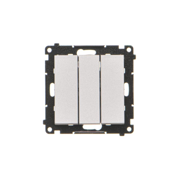 Przycisk potrójny zwierny Simon 55 TP31.01/143 Kontakt-Simon aluminium mat