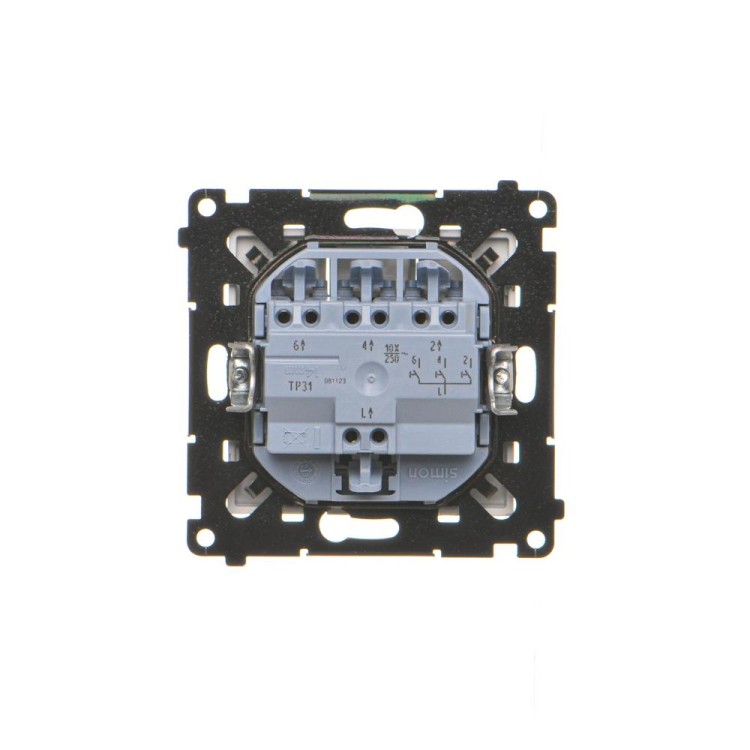 Przycisk potrójny zwierny Simon 55 TP31.01/143 Kontakt-Simon aluminium mat