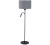 Lampa stojąca podłogowa z lampką do czytania Loft HOTEL PLUS GRAY PODŁOGOWA 9072 NOWODVORSKI Lighting E27/G9 nowoczesna oświetleniowa Industrialna abażur tkanina szary szara metal idealna do hotelu sypialni Inspiracje Premium