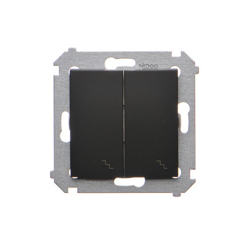 Łącznik schodowy podwójny z podświetleniem LED Simon 54 DW6/2L.01/49 Kontakt-Simon czarny mat