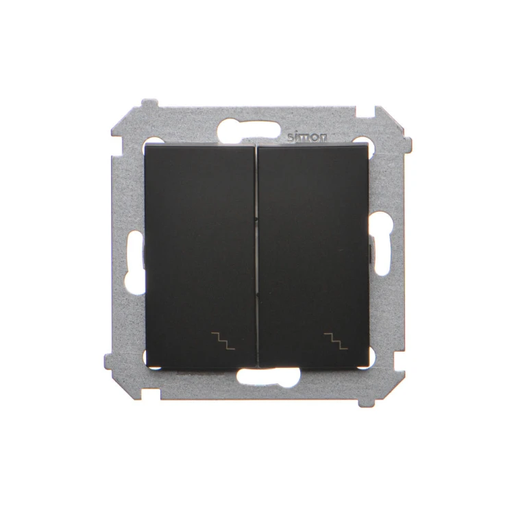 Łącznik schodowy podwójny z podświetleniem LED Simon 54 DW6/2L.01/49 Kontakt-Simon czarny mat