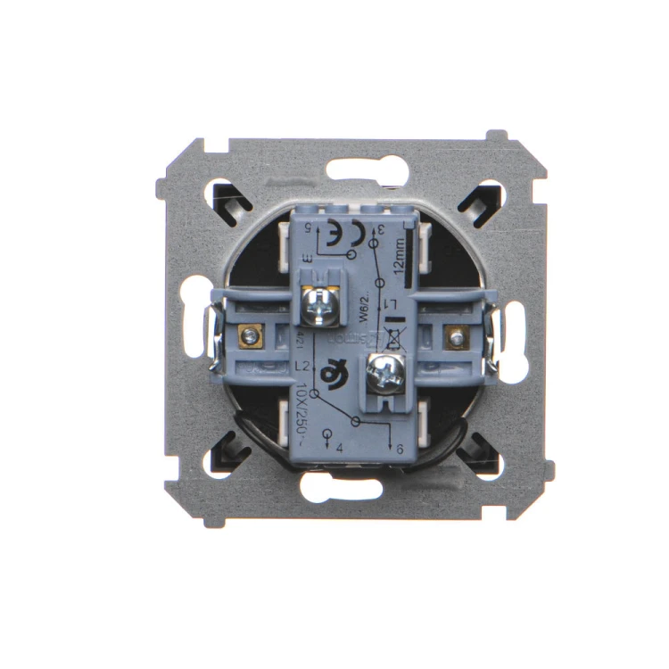 Łącznik schodowy podwójny z podświetleniem LED Simon 54 DW6/2L.01/49 Kontakt-Simon czarny mat