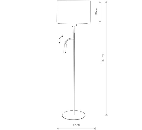 Lampa stojąca podłogowa z lampką do czytania Loft HOTEL PLUS WHITE PODŁOGOWA 9074 NOWODVORSKI Lighting E27/G9 nowoczesna oświetleniowa Industrialna abażur tkanina biały biała metal idealna do hotelu sypialni Inspiracje Premium