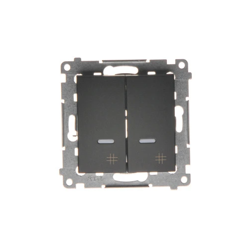 Łącznik krzyżowy podwójny z podświetleniem LED Simon 54 DW7/2L.01/49 Kontakt-Simon czarny mat