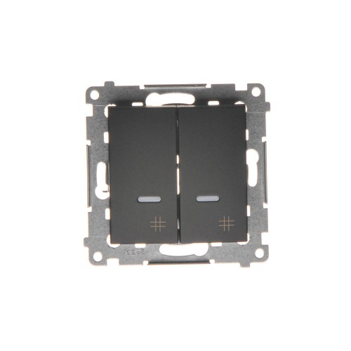Łącznik krzyżowy podwójny z podświetleniem LED Simon 54 DW7/2L.01/49 Kontakt-Simon czarny mat