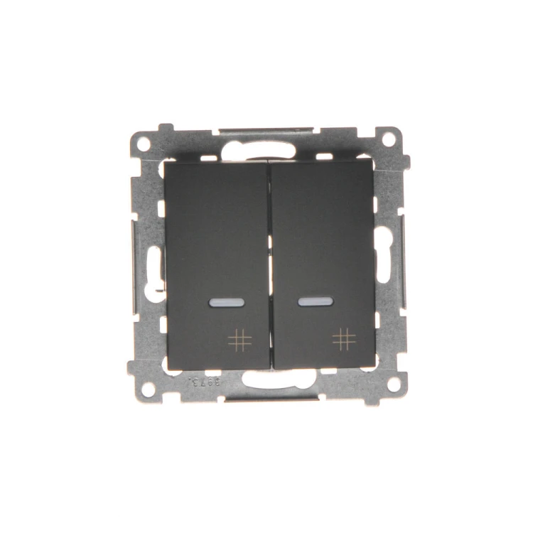 Łącznik krzyżowy podwójny z podświetleniem LED Simon 54 DW7/2L.01/49 Kontakt-Simon czarny mat