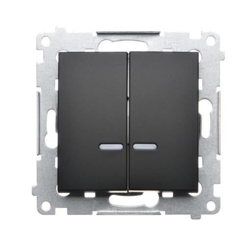 Łącznik świecznikowy z podświetleniem LED do wersji IP44 Simon 54 DW5ABL.01/49 Kontakt-Simon czarny mat