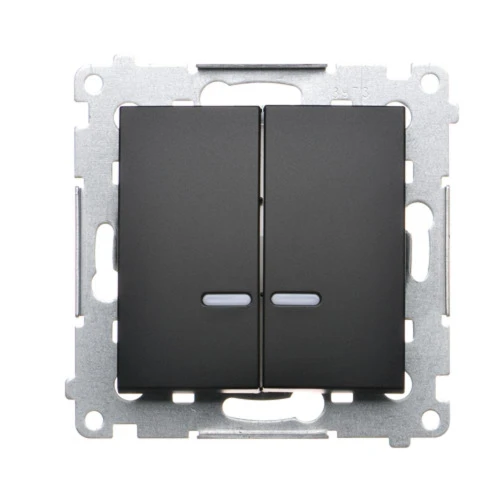 Łącznik świecznikowy z podświetleniem LED do wersji IP44 Simon 54 DW5ABL.01/49 Kontakt-Simon czarny mat