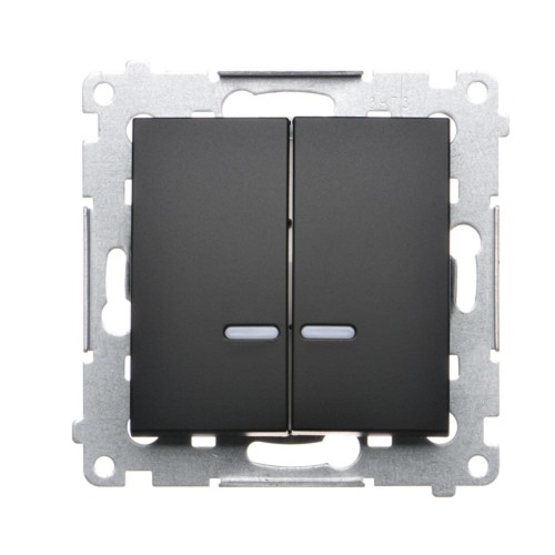 Łącznik świecznikowy z podświetleniem LED do wersji IP44 Simon 54 DW5ABL.01/49 Kontakt-Simon czarny mat